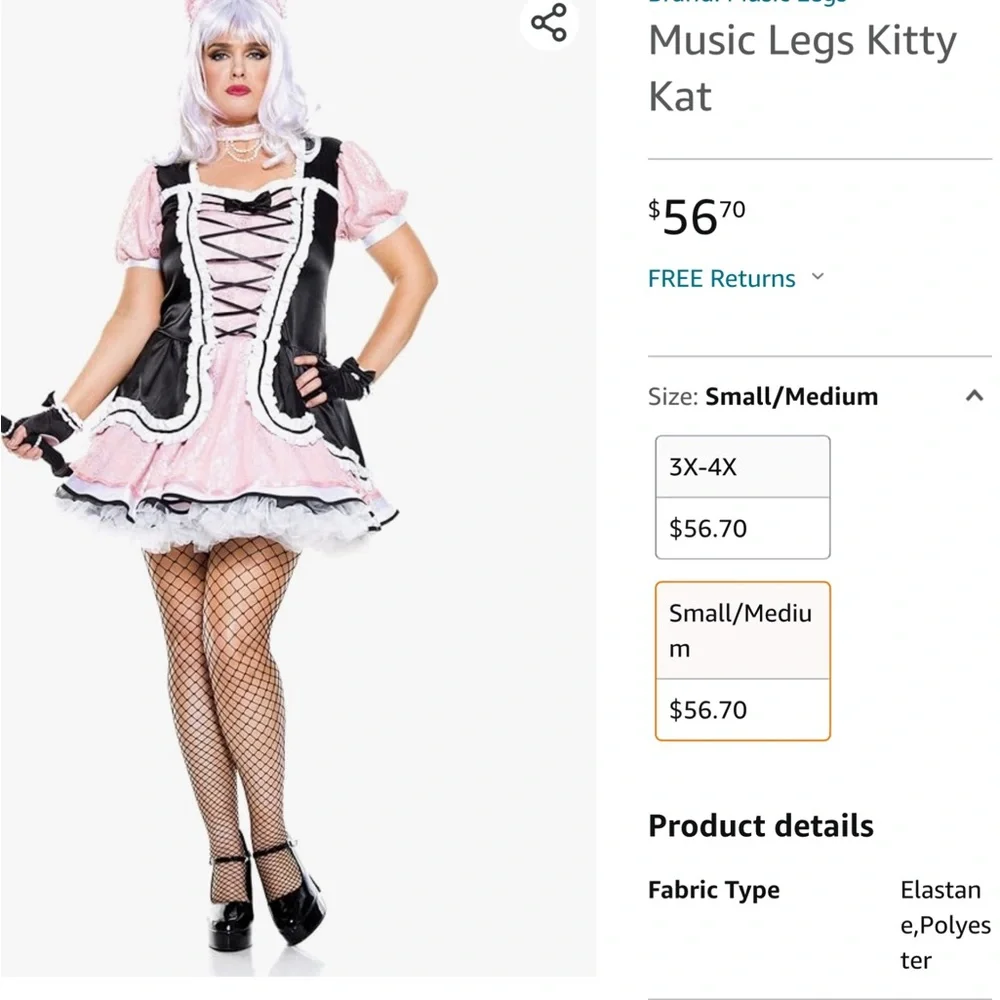 Pink Kitty Cosume NWOT